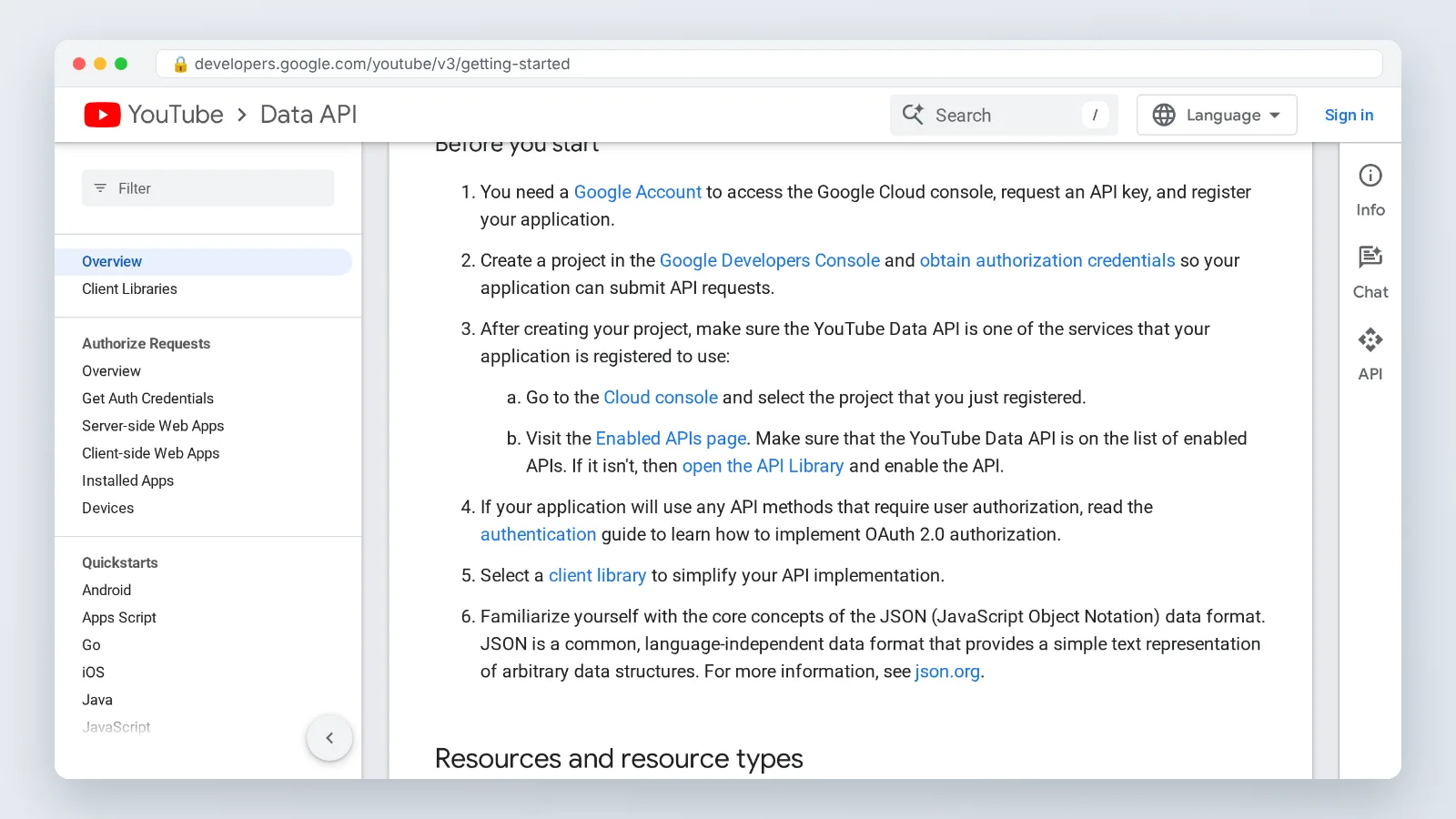 Google Cloud Console screen: Enable YouTube Data API v3 and create an API key under Credentials